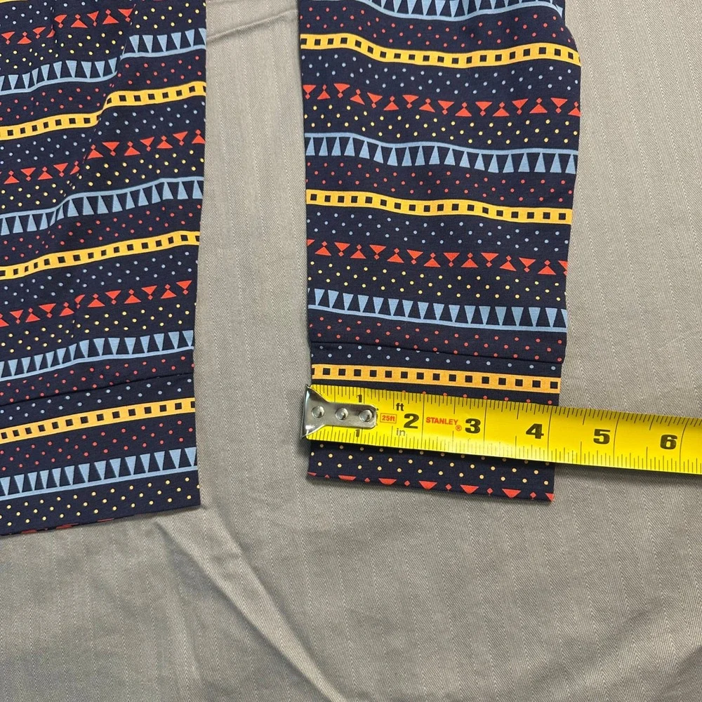 Bombas Mens Long John Sleep Pants Navy Blue Geometric Pattern Size S Modal Blend